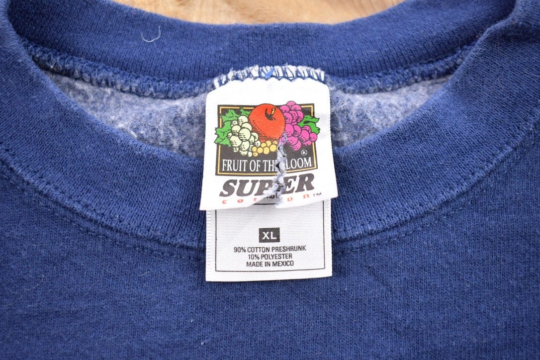 Vintage 1990s Blank Navy Blue Crewneck Sweatshirt Men's XL from propervintagecanada