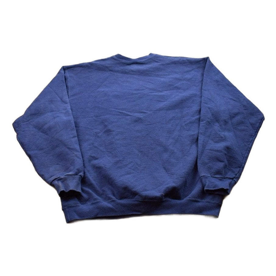 Vintage 1990s Blank Navy Blue Crewneck Sweatshirt Men's XL from propervintagecanada
