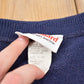 Vintage 1990s Blank Navy Blue Knitted Crewneck Sweater Men's Large from propervintagecanada