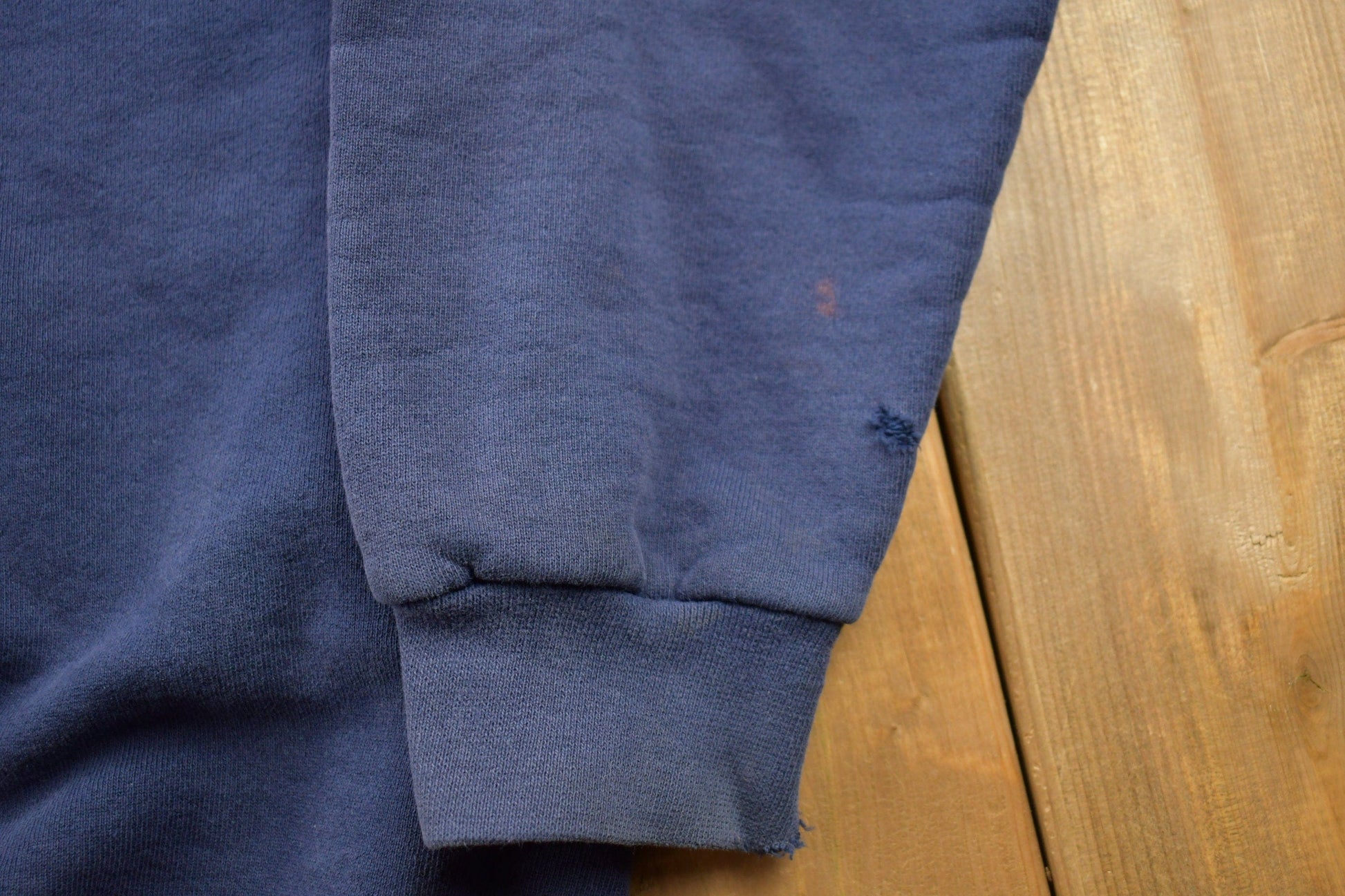 Vintage 1990s Blank Navy Blue Pluma Crewneck Sweatshirt Men's XL from propervintagecanada