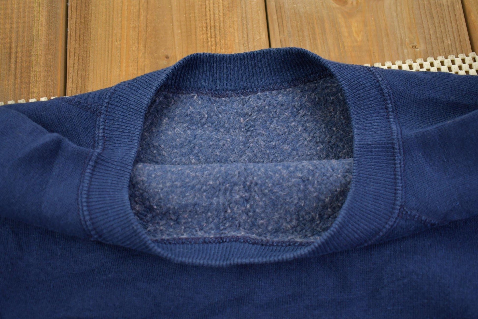 Vintage 1990s Blank Navy Crewneck Sweatshirt Men's Medium from propervintagecanada