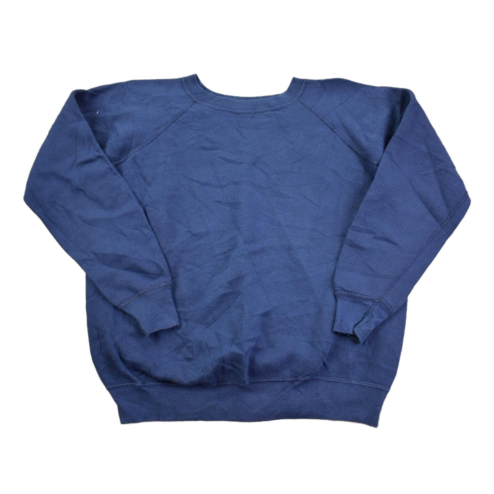 Vintage 1990s Blank Navy Crewneck Sweatshirt Men's Medium from propervintagecanada