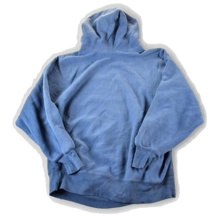 Vintage 1990s Blank Navy Cross Grain Hoodie Sweatshirt Mens L from propervintagecanada
