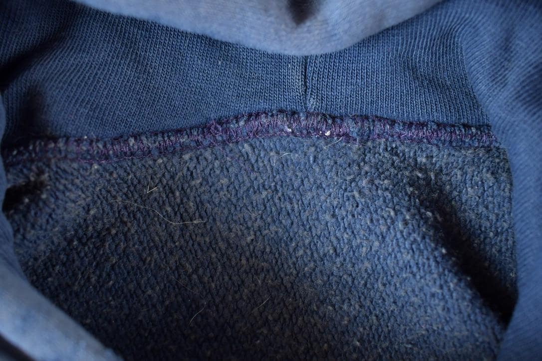 Vintage 1990s Blank Navy Cross Grain Hoodie Sweatshirt Mens L from propervintagecanada