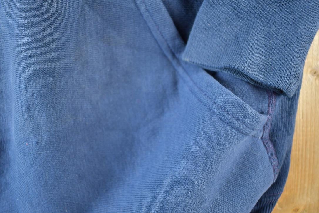 Vintage 1990s Blank Navy Cross Grain Hoodie Sweatshirt Mens L from propervintagecanada