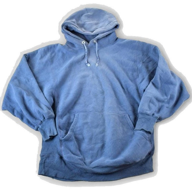 Vintage 1990s Blank Navy Cross Grain Hoodie Sweatshirt Mens L from propervintagecanada