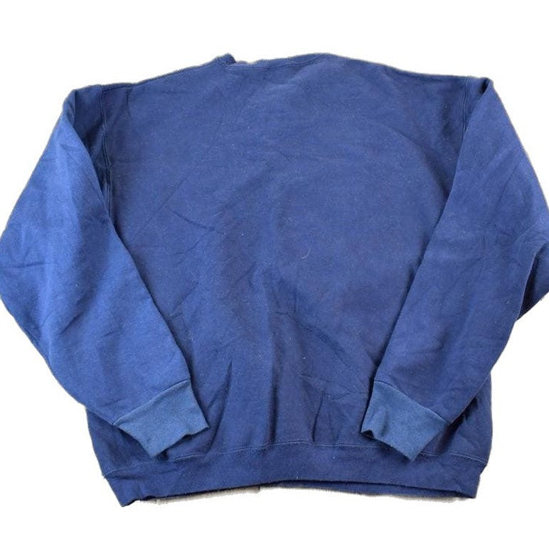 Vintage 1990s Blank Navy Heavyweight Crewneck Sweatshirt Made In USA Men's XL from propervintagecanada
