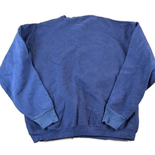Vintage 1990s Blank Navy Heavyweight Crewneck Sweatshirt Made In USA Men's XL from propervintagecanada