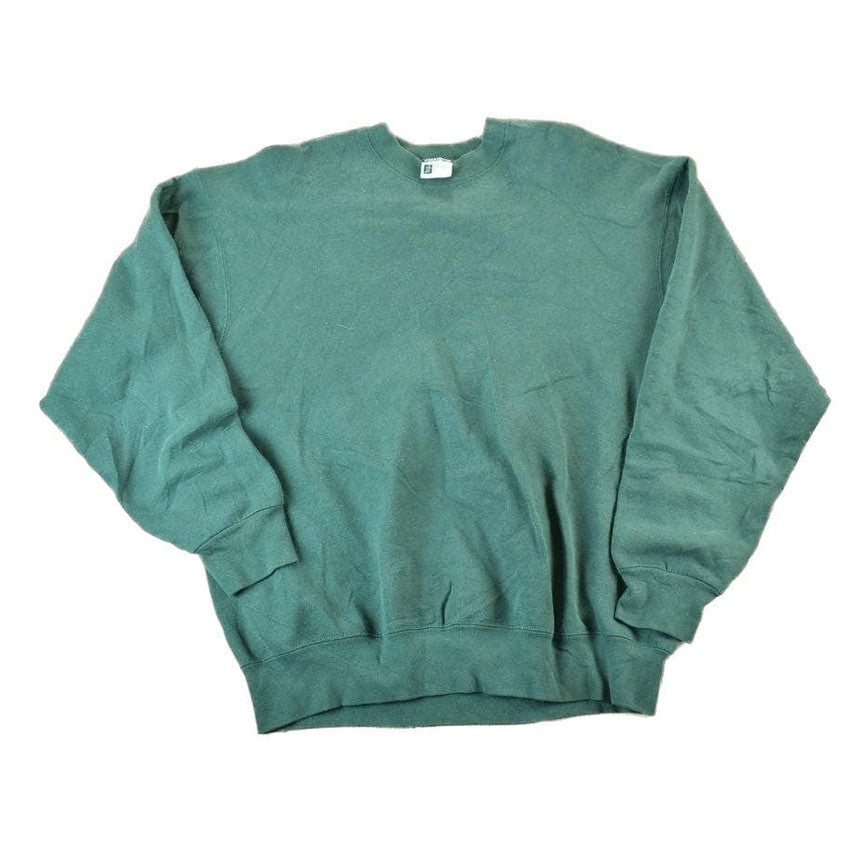 Vintage 1990s Blank Olive Heavyweight Crewneck Sweatshirt Men's 2XL from propervintagecanada