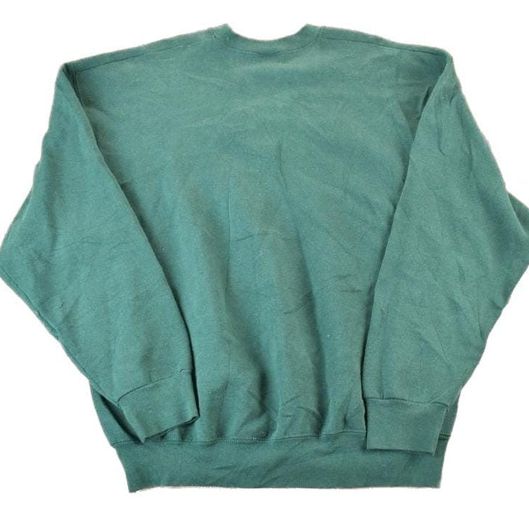 Vintage 1990s Blank Olive Heavyweight Crewneck Sweatshirt Men's 2XL from propervintagecanada