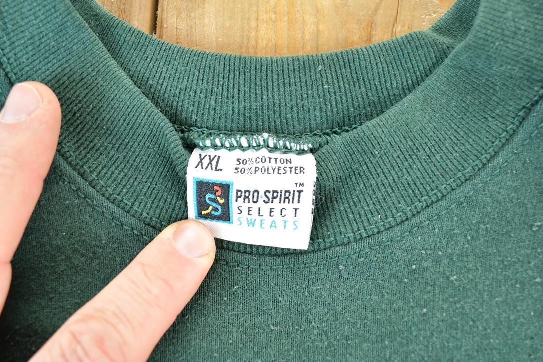 Vintage 1990s Blank Olive Heavyweight Crewneck Sweatshirt Men's 2XL from propervintagecanada