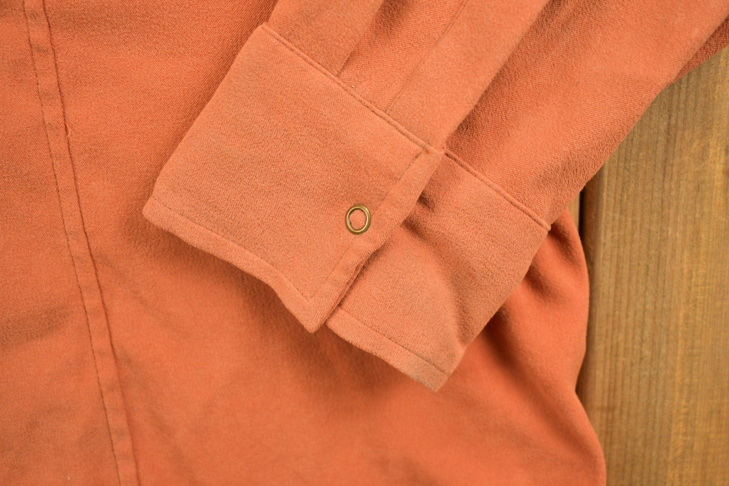 Vintage 1990s Blank Orange Button Up Shirt Men's Large from propervintagecanada