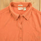 Vintage 1990s Blank Orange Button Up Shirt Men's Large from propervintagecanada