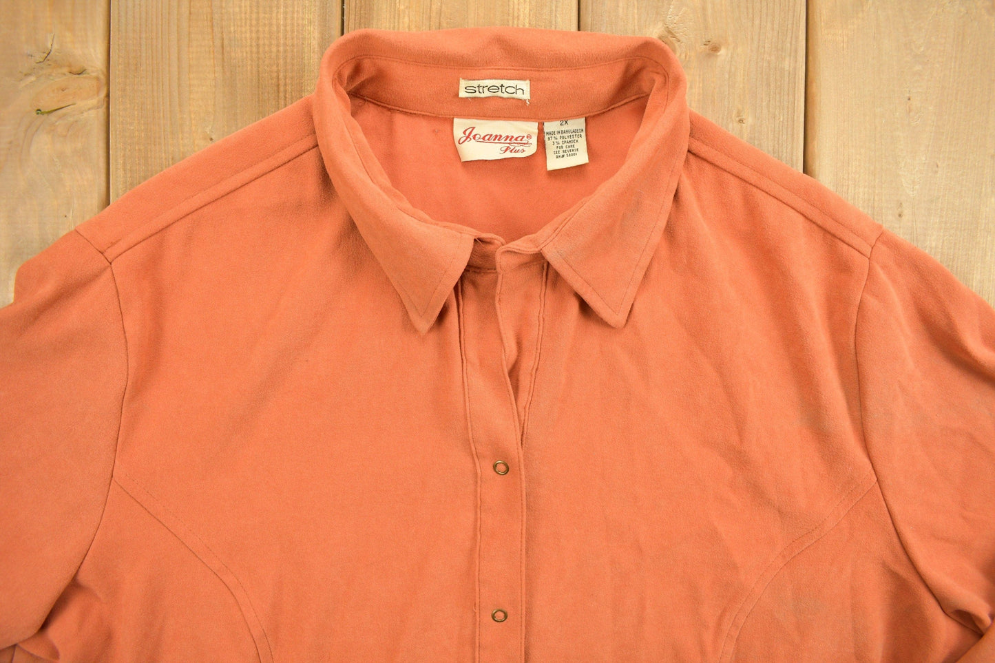 Vintage 1990s Blank Orange Button Up Shirt Men's Large from propervintagecanada