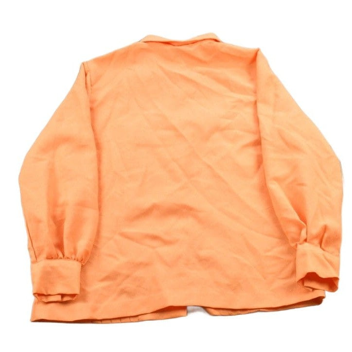 Vintage 1990s Blank Orange Button Up Shirt Men's Small from propervintagecanada