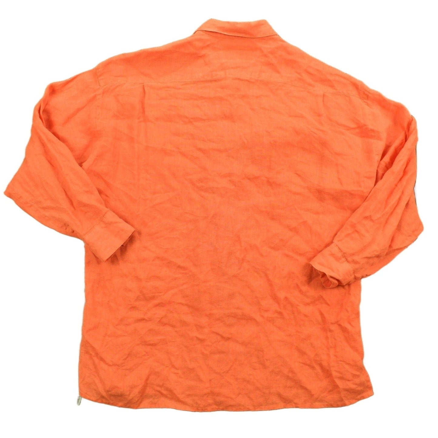 Vintage 1990s Blank Orange Button Up Shirt Women's Large from propervintagecanada