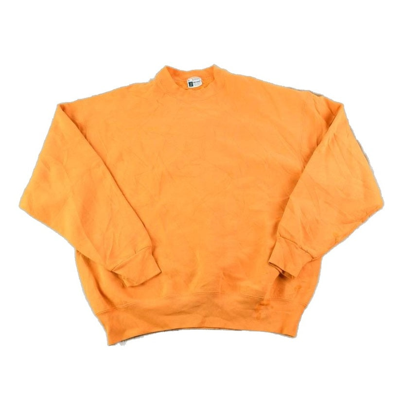 Vintage 1990s Blank Orange Heavyweight Crewneck Sweatshirt Made In USA Men's XL from propervintagecanada