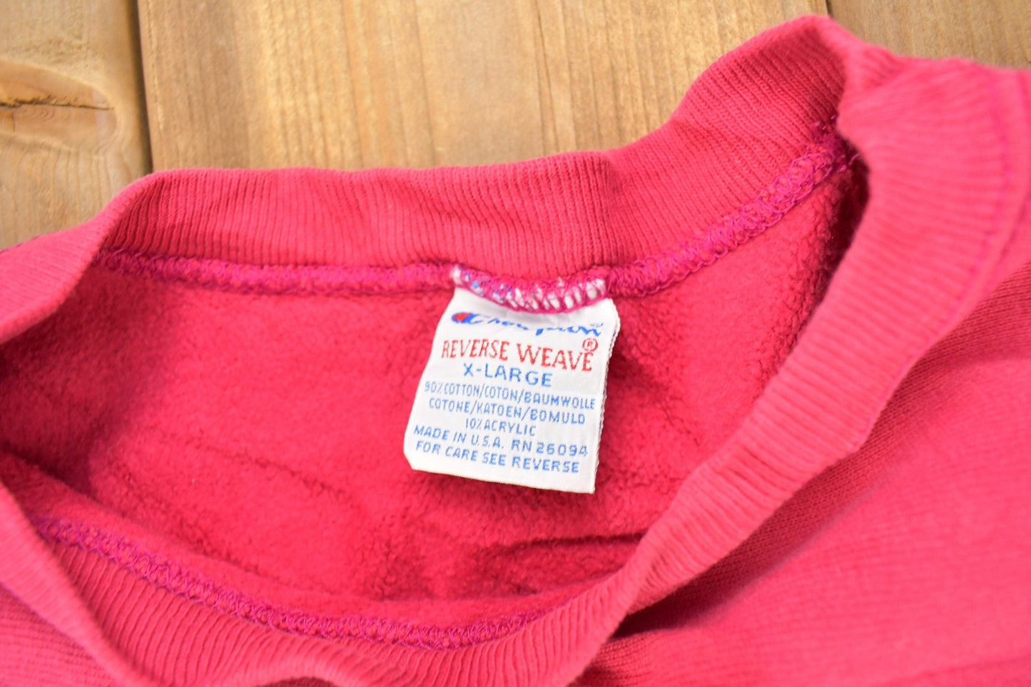 Vintage 1990s Blank Pink Champion Reverse Weave Crewneck Men's Large from propervintagecanada