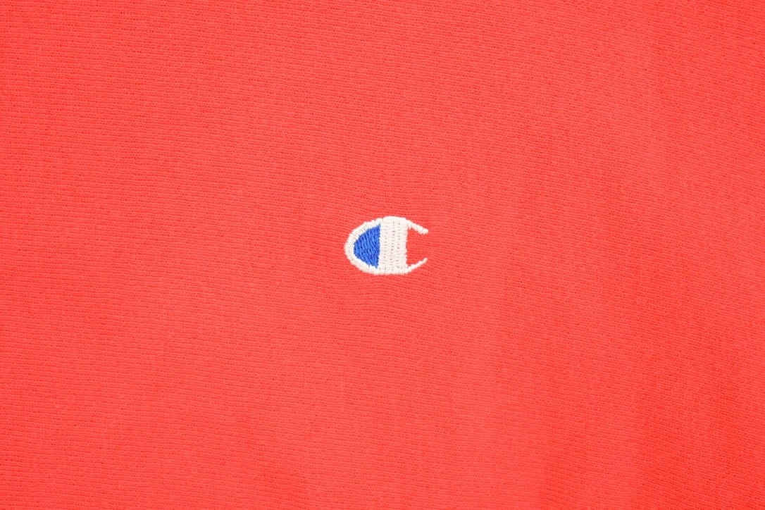 Vintage 1990s Blank Red Champion Reverse Weave Crewneck Men's Large from propervintagecanada