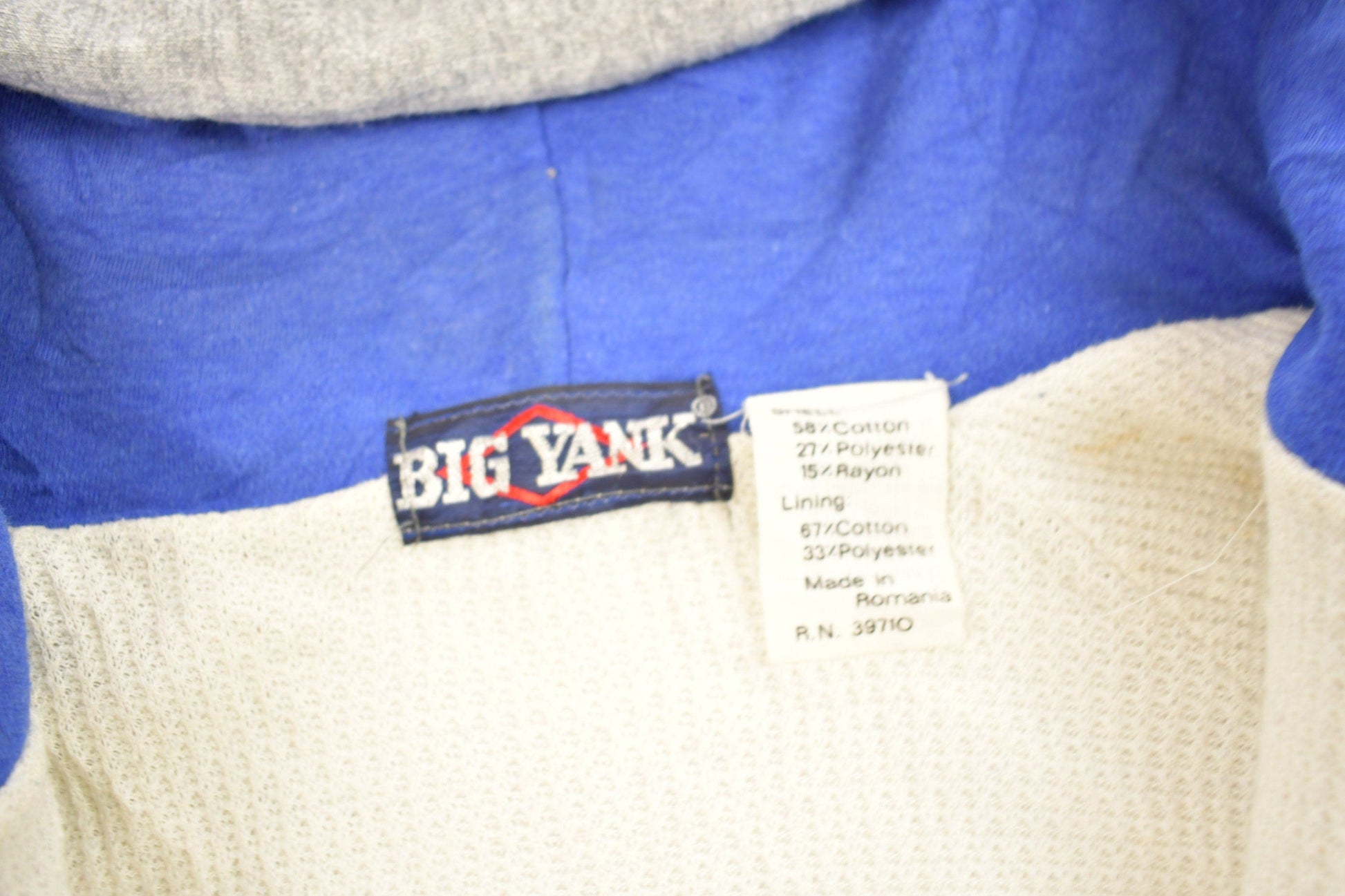 Vintage 1990s Blank Thermal Lined Hoodie Men's XL from propervintagecanada