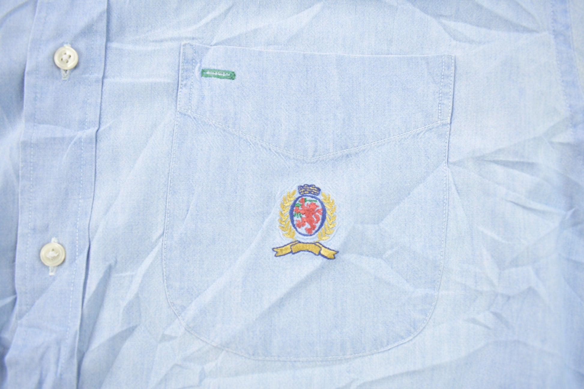 Vintage 1990s Blank Tommy Hilfiger Button Up Shirt Men's Large from propervintagecanada