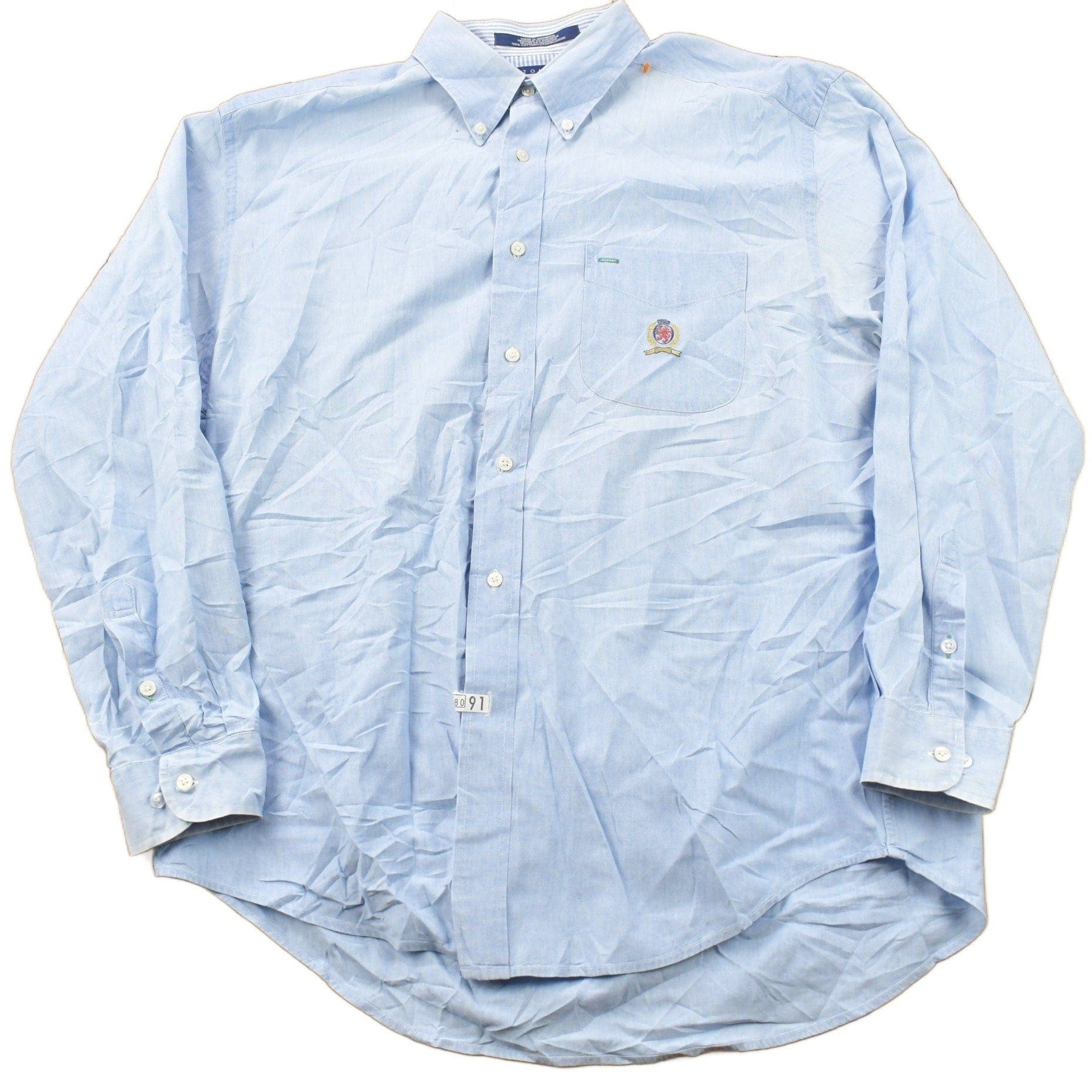 Vintage 1990s Blank Tommy Hilfiger Button Up Shirt Men's Large from propervintagecanada