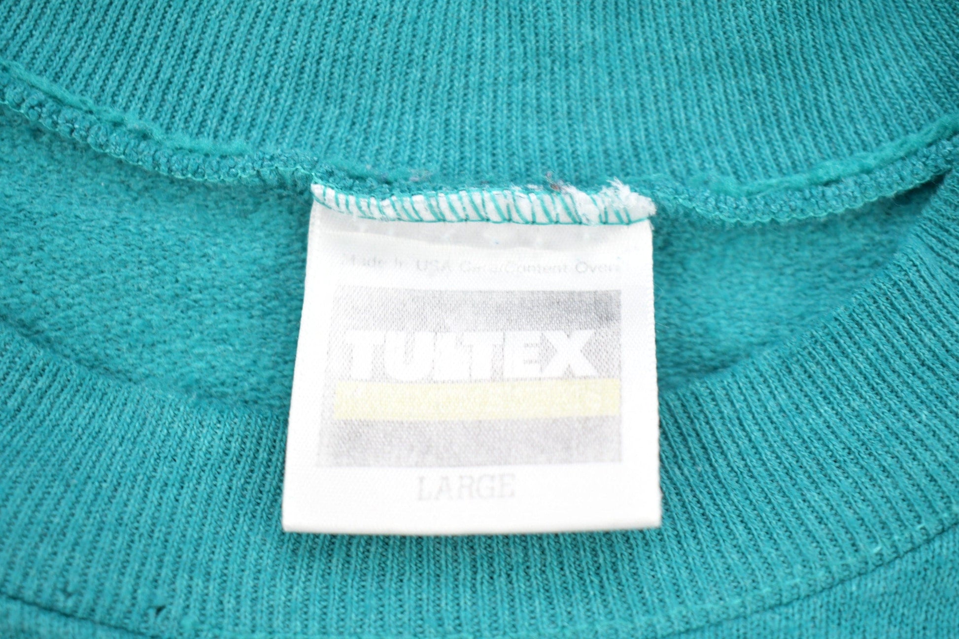 Vintage 1990s Blank Tultex Turquoise Crewneck Sweatshirt Men's Large from propervintagecanada