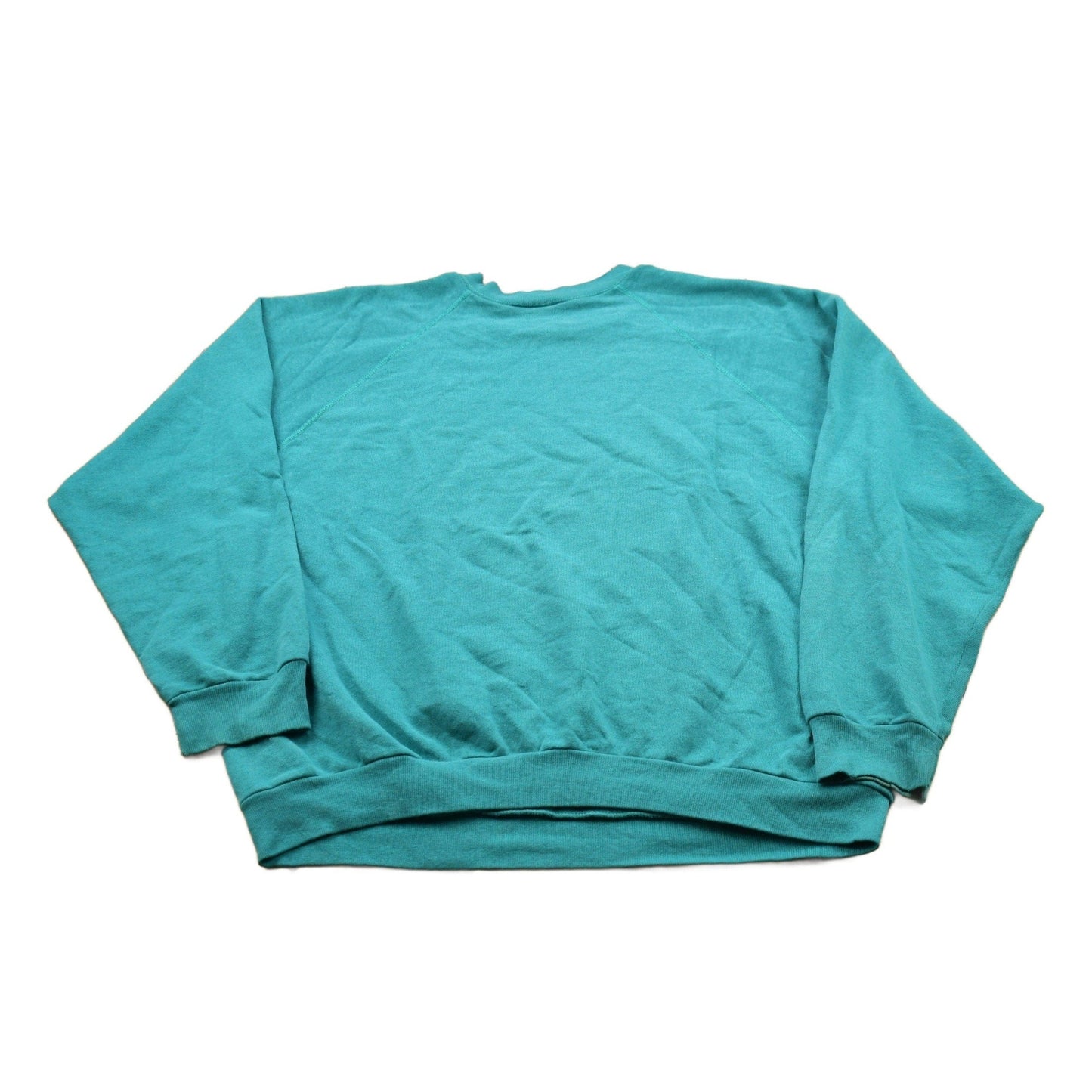 Vintage 1990s Blank Tultex Turquoise Crewneck Sweatshirt Men's Large from propervintagecanada