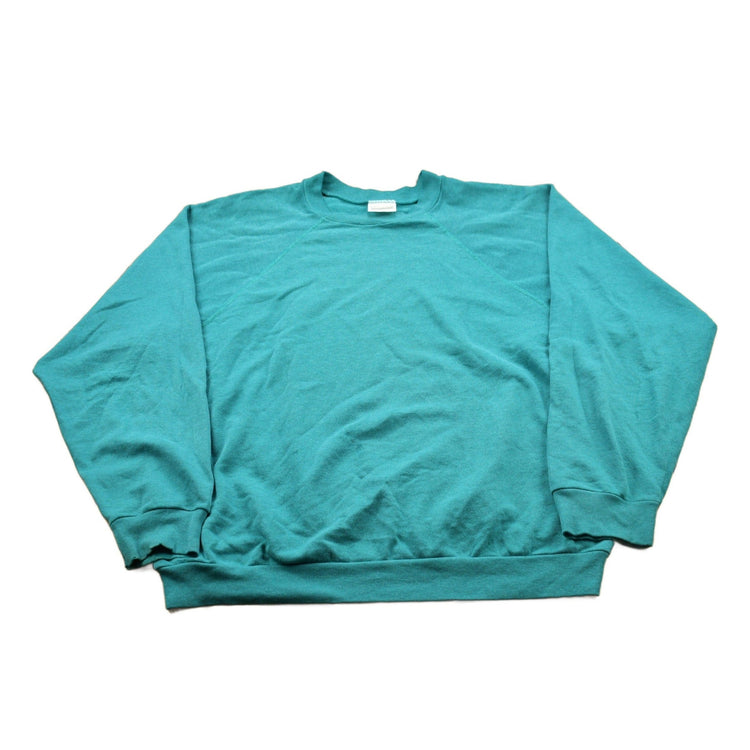 Vintage 1990s Blank Tultex Turquoise Crewneck Sweatshirt Men's Large from propervintagecanada