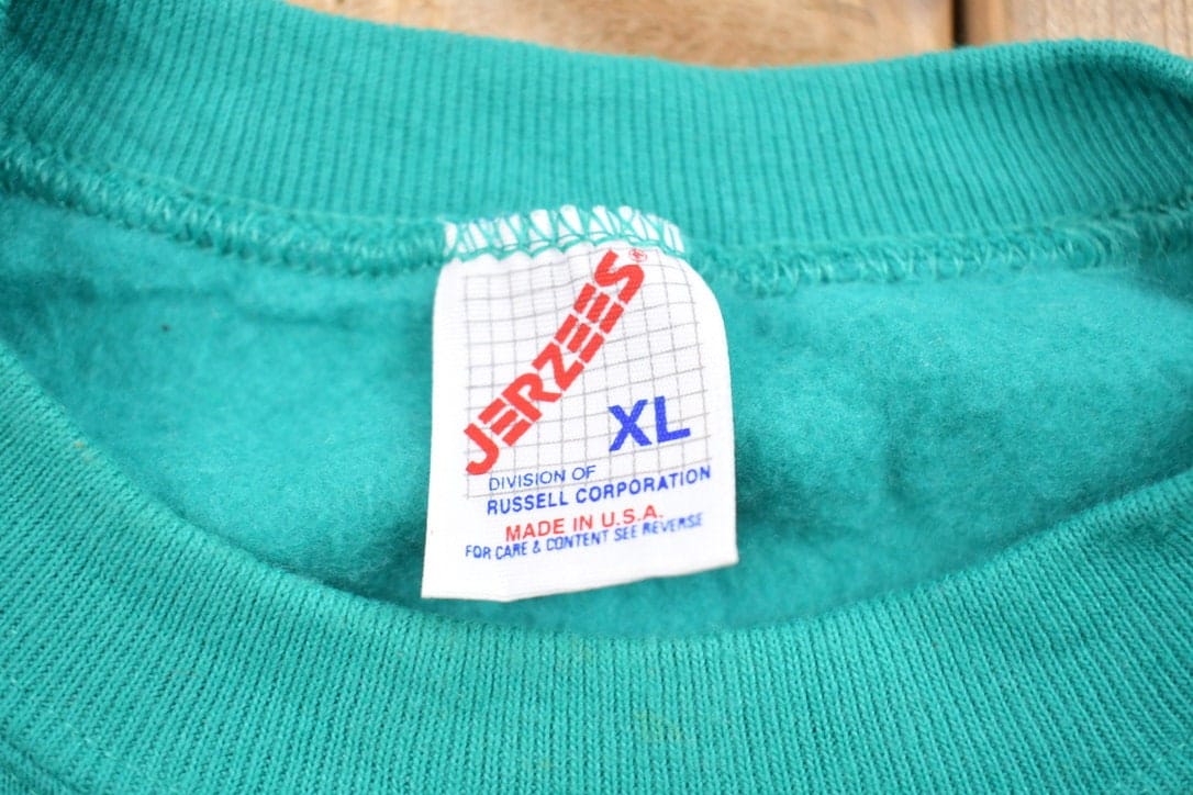 Vintage 1990s Blank Turquoise Crewneck Sweatshirt Men's Large from propervintagecanada