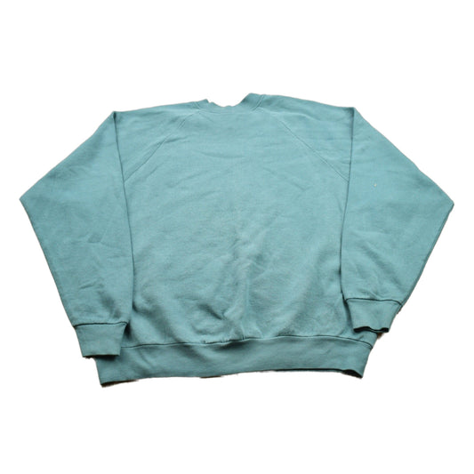 Vintage 1990s Blank Turquoise Crewneck Sweatshirt Men's Medium from propervintagecanada
