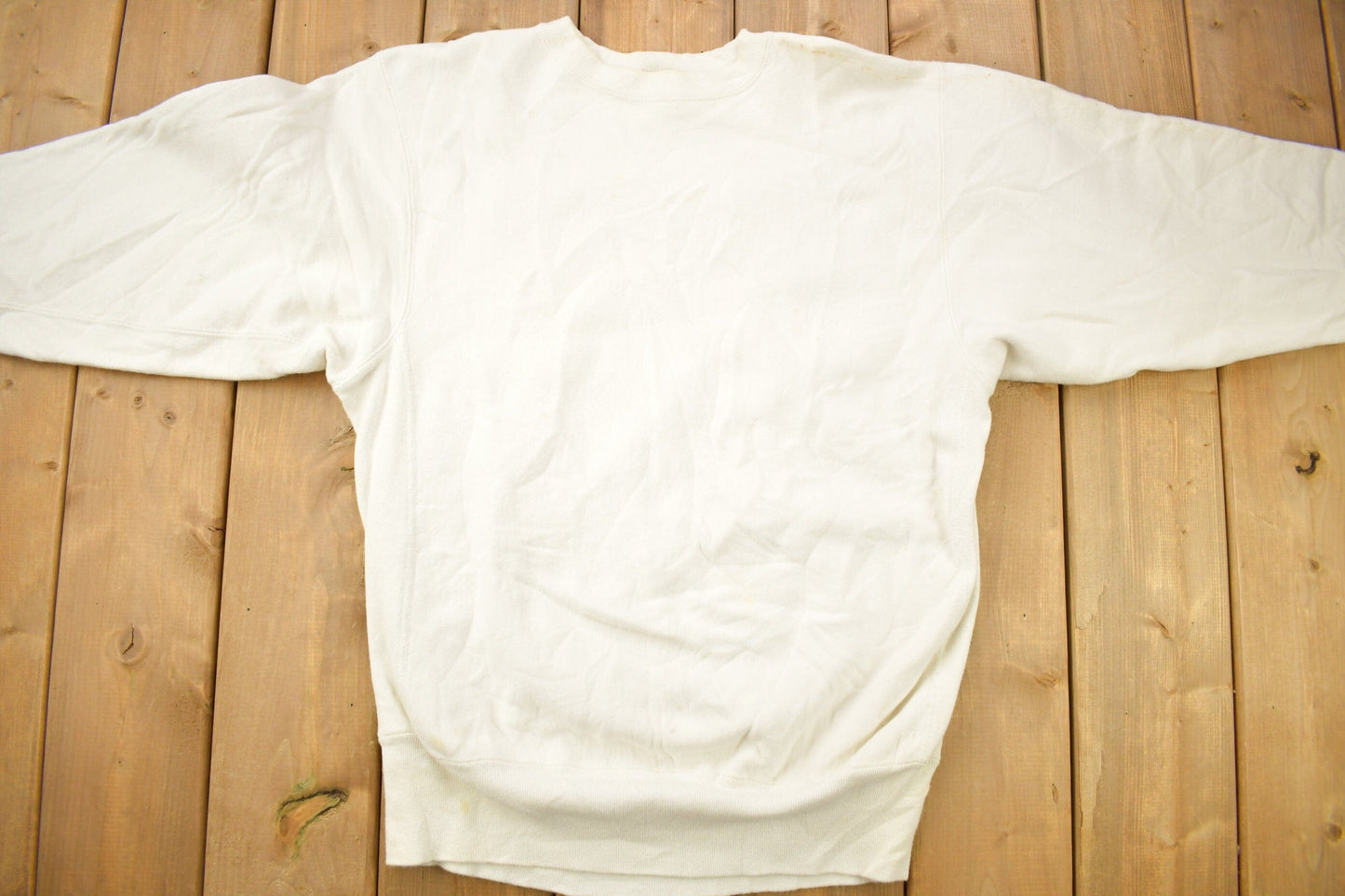 Vintage 1990s Blank White Champion Reverse Weave Crewneck Men's Large from propervintagecanada