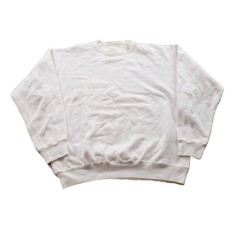 Vintage 1990s Blank White Crewneck Sweatshirt Men's Medium from propervintagecanada