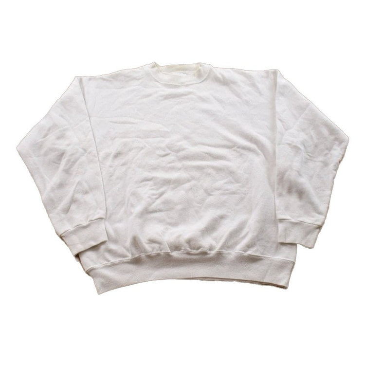 Vintage 1990s Blank White Crewneck Sweatshirt Men's Medium from propervintagecanada