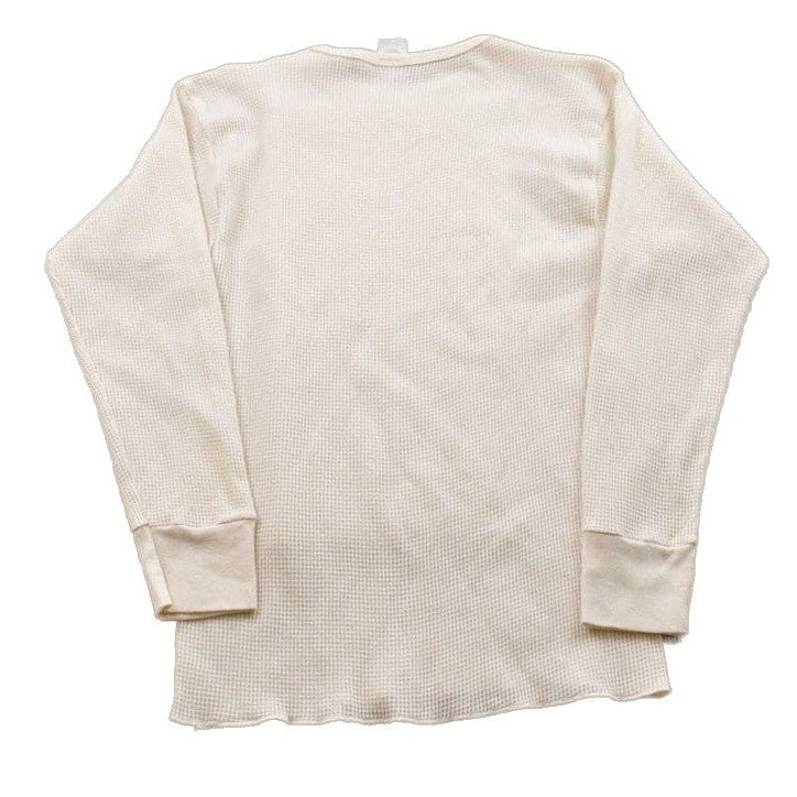 Vintage 1990s Blank White Thermal Crewneck Sweatshirt Men's 2XS from propervintagecanada