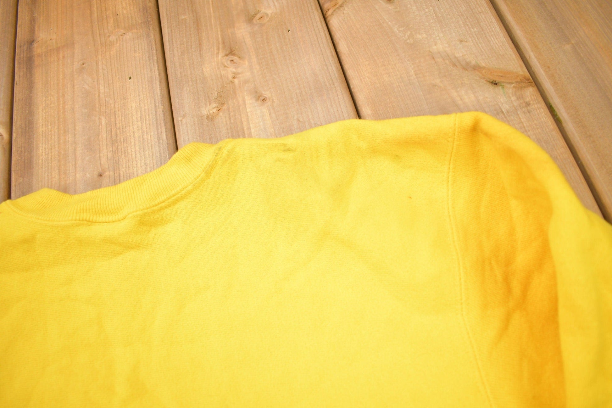 Vintage 1990s Blank Yellow Champion Reverse Weave Crewneck Men's Large from propervintagecanada