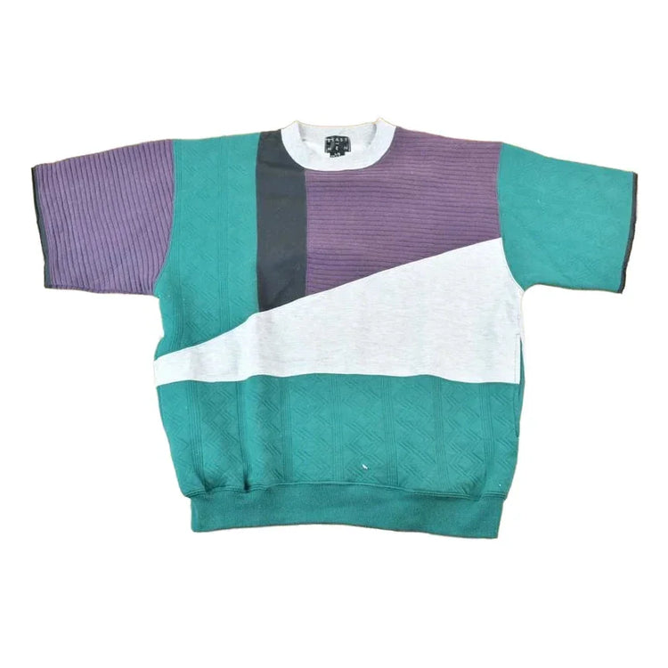 Vintage 1990s Blast Men Colour Block Crewneck Sweatshirt T Shirt Men's Large from propervintagecanada