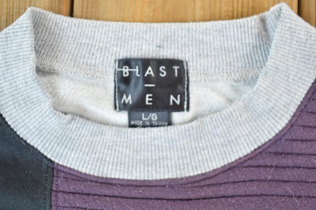 Vintage 1990s Blast Men Colour Block Crewneck Sweatshirt T Shirt Men's Large from propervintagecanada