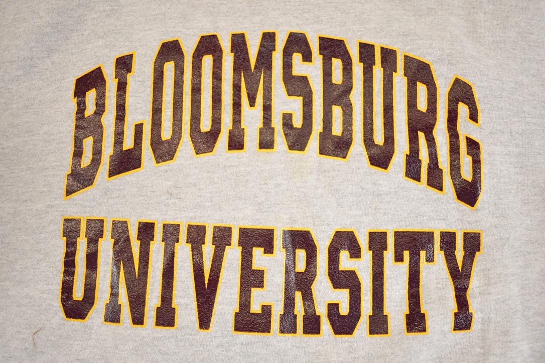 Vintage 1990s Bloomsburg University CrossgrainCrewneck Sweatshirt Men's XXL from propervintagecanada