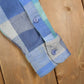 Vintage 1990s Blue Flannel Plaid Button Up Western Shirt Men's Large from propervintagecanada
