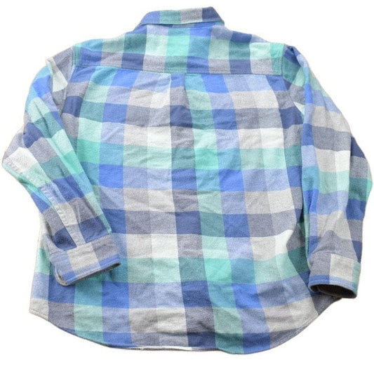 Vintage 1990s Blue Flannel Plaid Button Up Western Shirt Men's Large from propervintagecanada