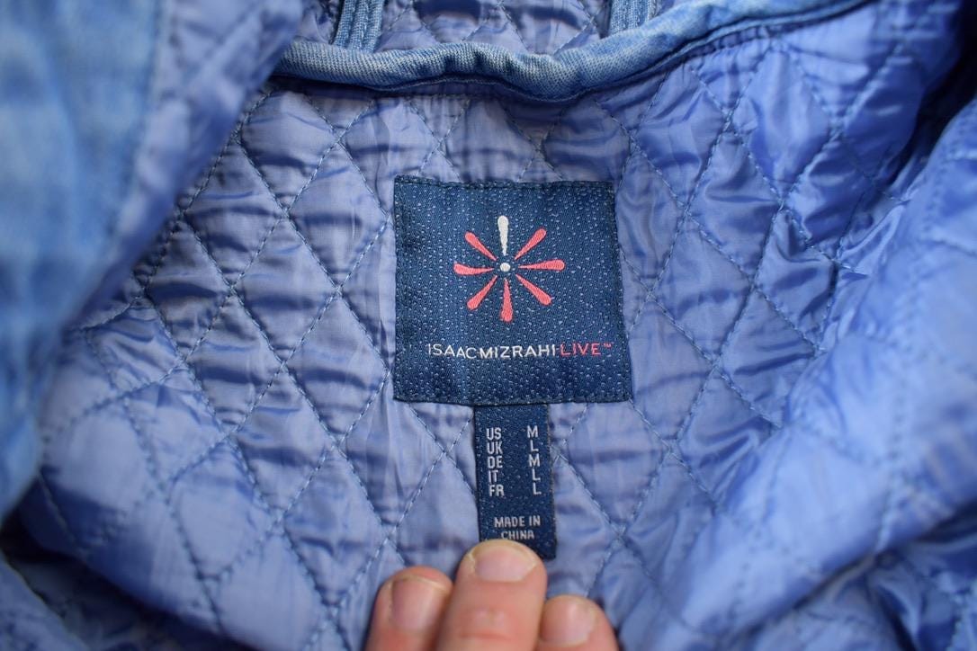 Vintage 1990s Blue Izaac Mizrahi Windbreaker Jacket Women's L from propervintagecanada