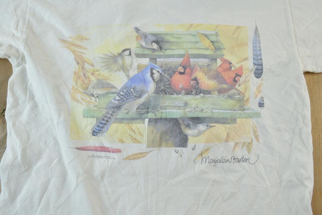 Vintage 1990s Blue Jays Bird Gang Outdoors T-Shirt Men's Large from propervintagecanada