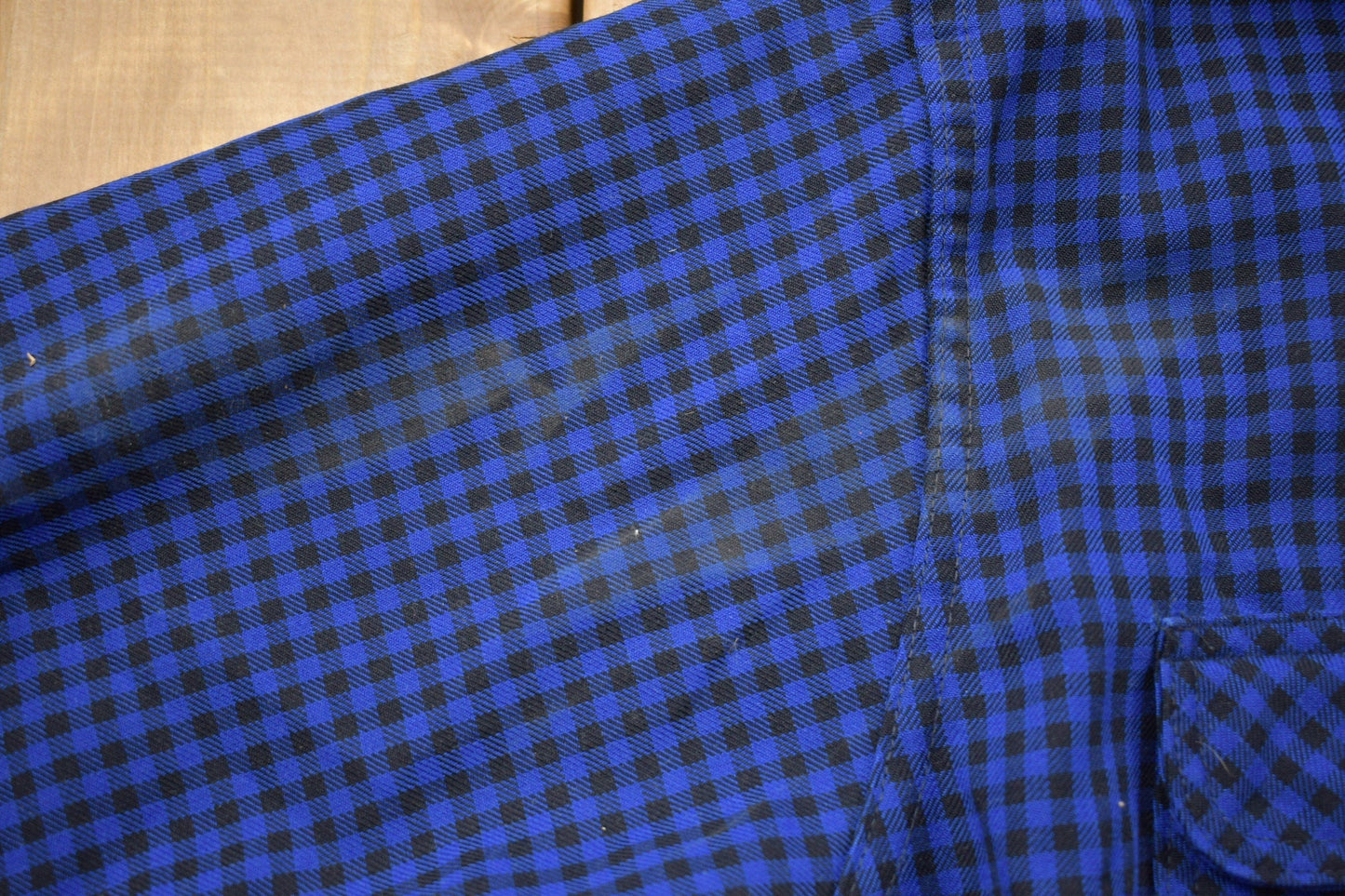 Vintage 1990s Blue Plaid Flannel Button Up Shirt Men's XL from propervintagecanada