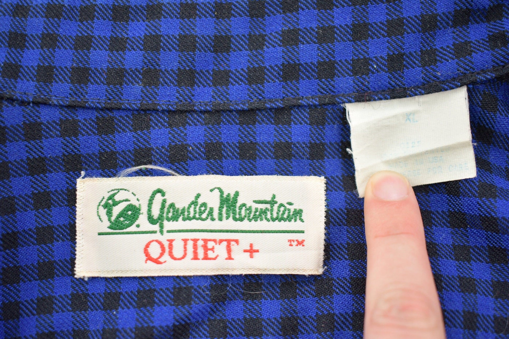 Vintage 1990s Blue Plaid Flannel Button Up Shirt Men's XL from propervintagecanada