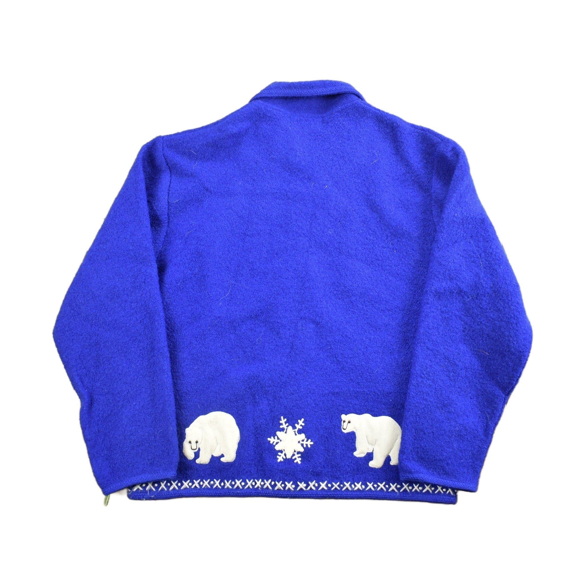 Vintage 1990s Blue Polar Bear Fleece Sweater Women's M from propervintagecanada