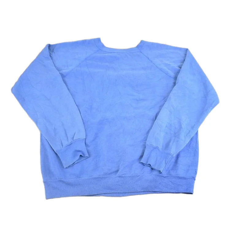 Vintage 1990s Blue Streetwear Blank Crewneck Sweatshirt Men's XL from propervintagecanada