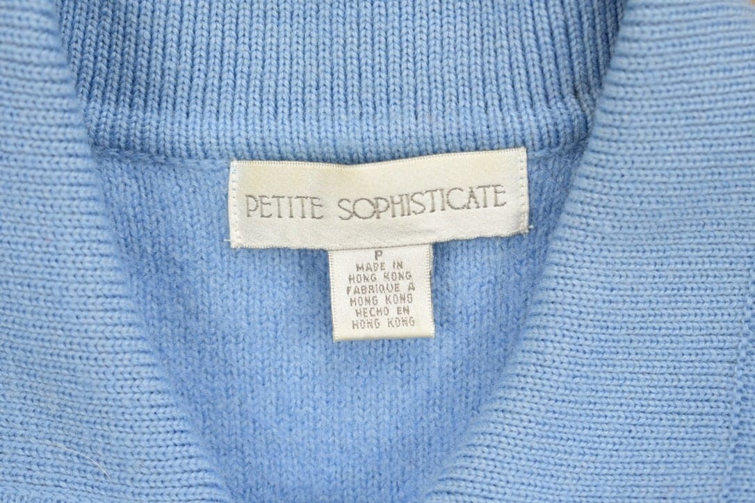 Vintage 1990s Blue Women's Zip Up Knit Light Sweater Jacket Women's Small from propervintagecanada