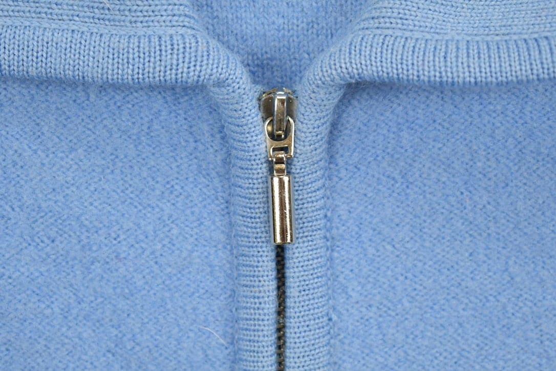 Vintage 1990s Blue Women's Zip Up Knit Light Sweater Jacket Women's Small from propervintagecanada