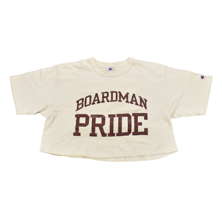 Vintage 1990s Boardman Pride Collegiate Crop Top Champion T-Shirt Women's S Cropped from propervintagecanada